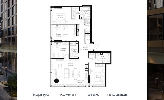 В Санкт-Петербурге продаётся самый дорогой этаж из объединённых квартир